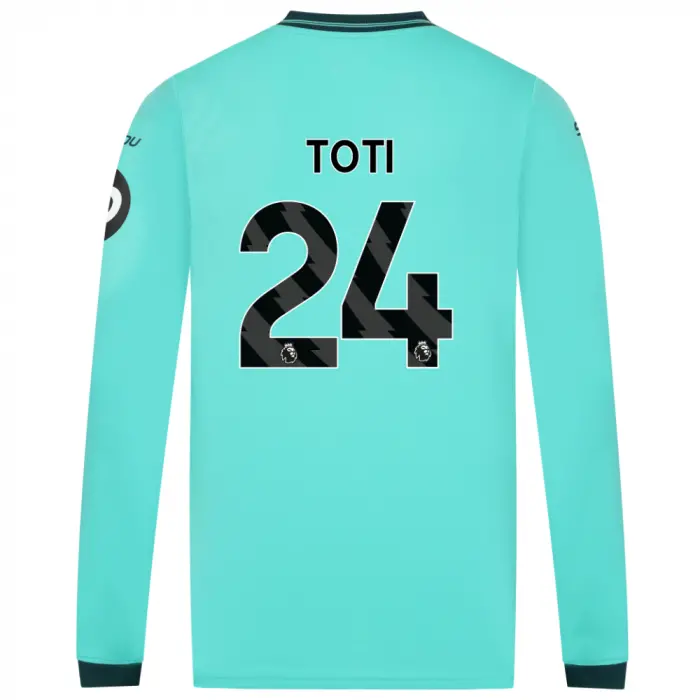 Wolverhampton Wanderers Shirts Store | Wolverhampton Wanderers A 2025-26 Wolves Away Shirt – Adult – LS TOTI 24 Shirts